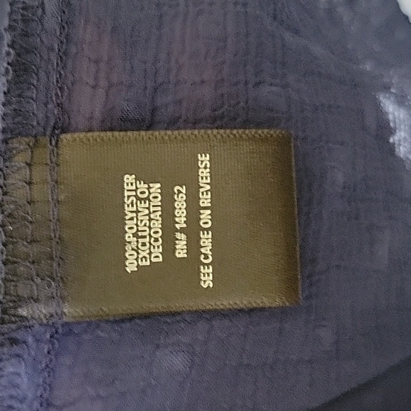 NWT Torrid Blue Chiffon Clip Dot Ruffle Neck Tie Front Top - Picture 6 of 11